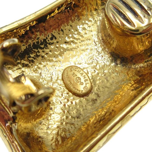 CHANEL CC Logos Earrings Gold-plated Clip-On 97P Accessories 63559 - Picture 6 of 6